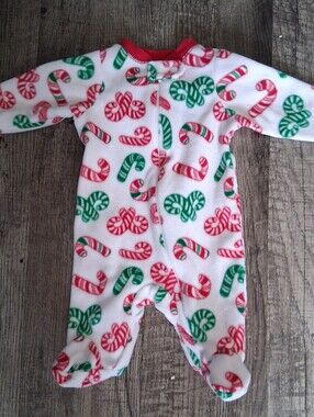 Newborn Holiday Time Boy Candy Cane Sleep N Play